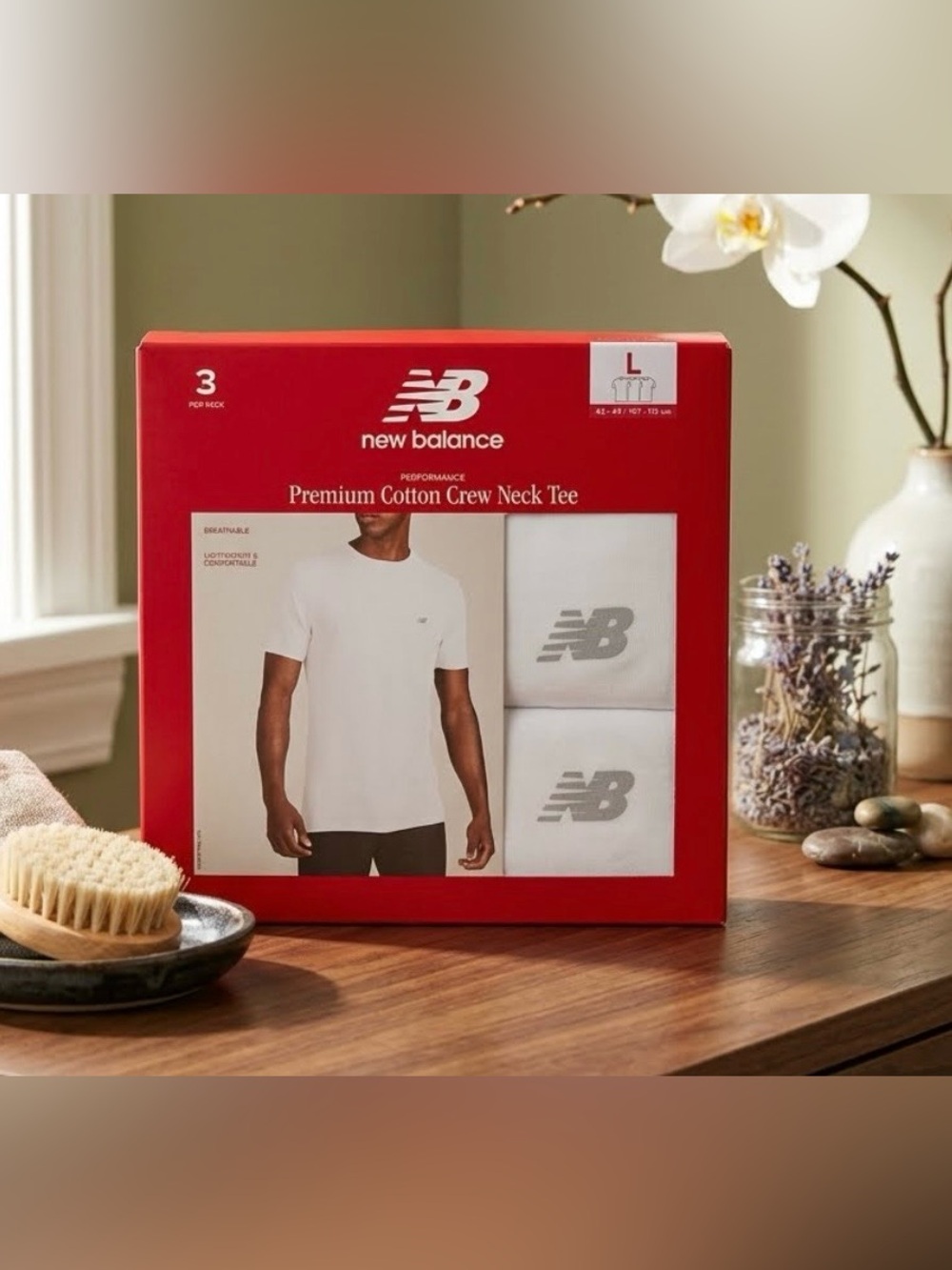 New Balance White Crew Neck Cotton Tees - 3 Pack